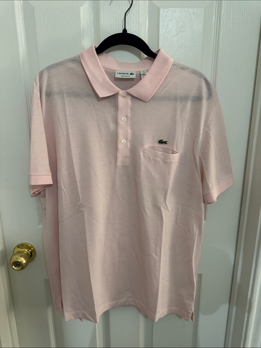 Lacoste Men’s Pink Polo Shirt with Chest Pocket